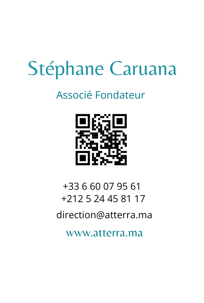 Carte de visite designée pour Atterra.ma