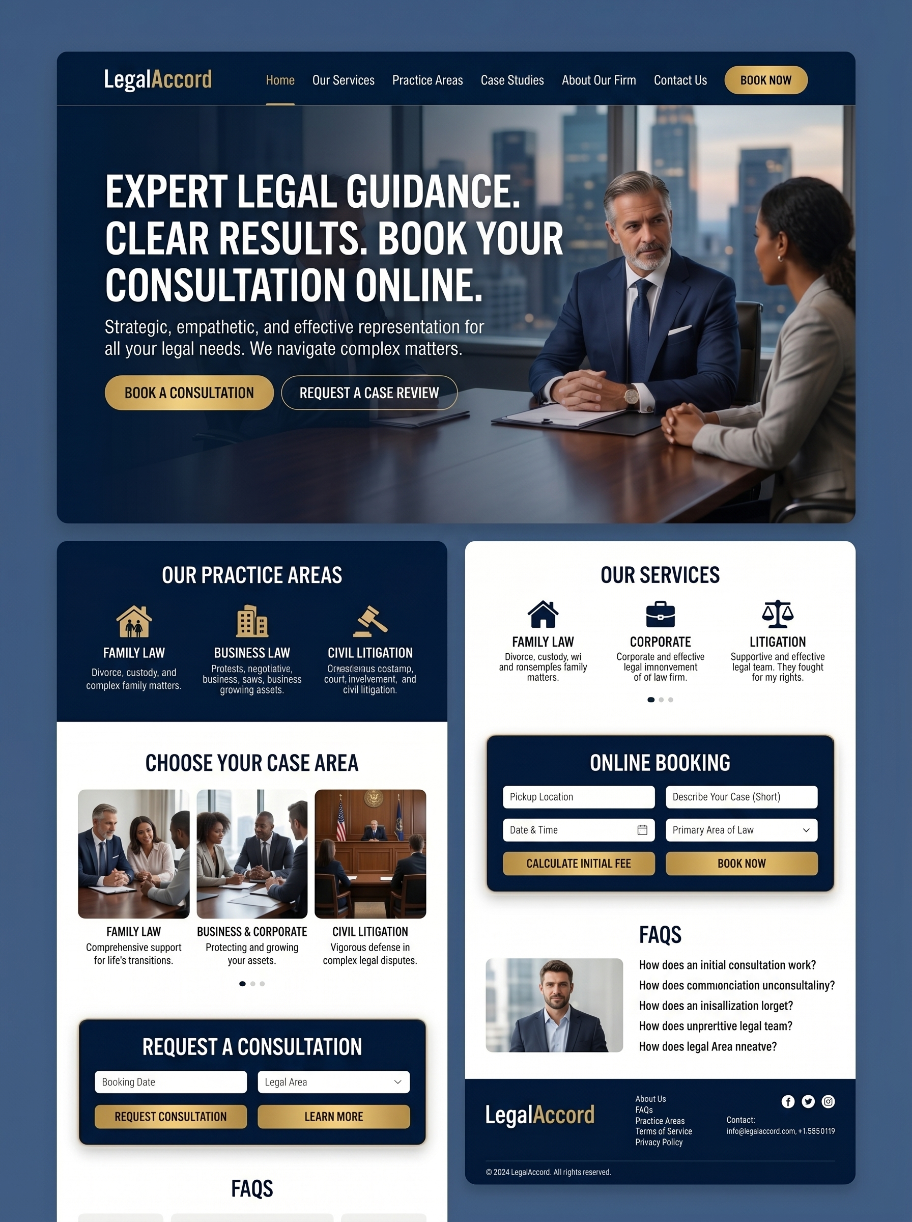 Maquette de site web professionnel pour avocat à Casablanca - OneClick
