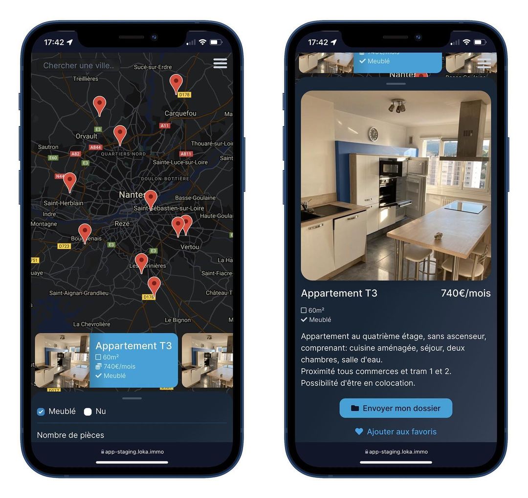 Application mobile de location résidentielle développée par OneClick Maroc Casablanca