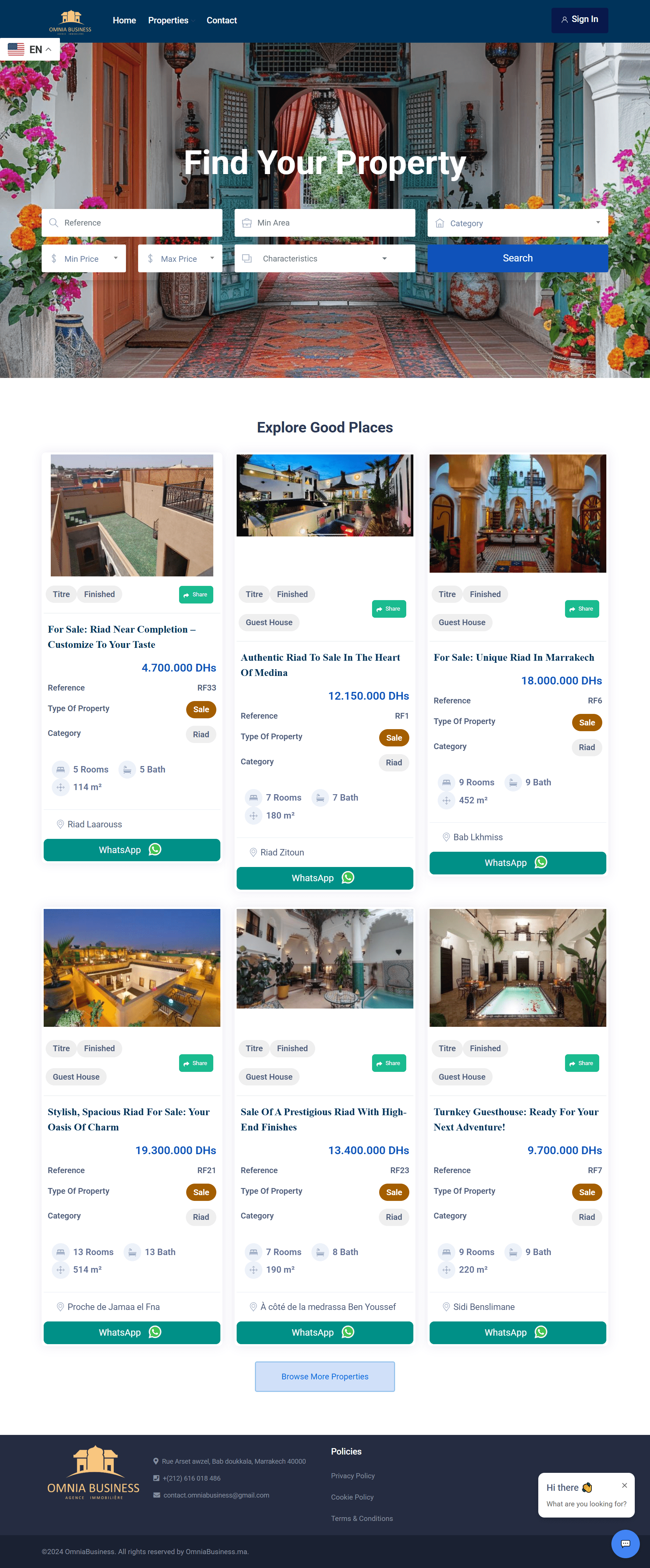 Site web Omnia Business - entreprise réalisation OneClick Maroc Casablanca