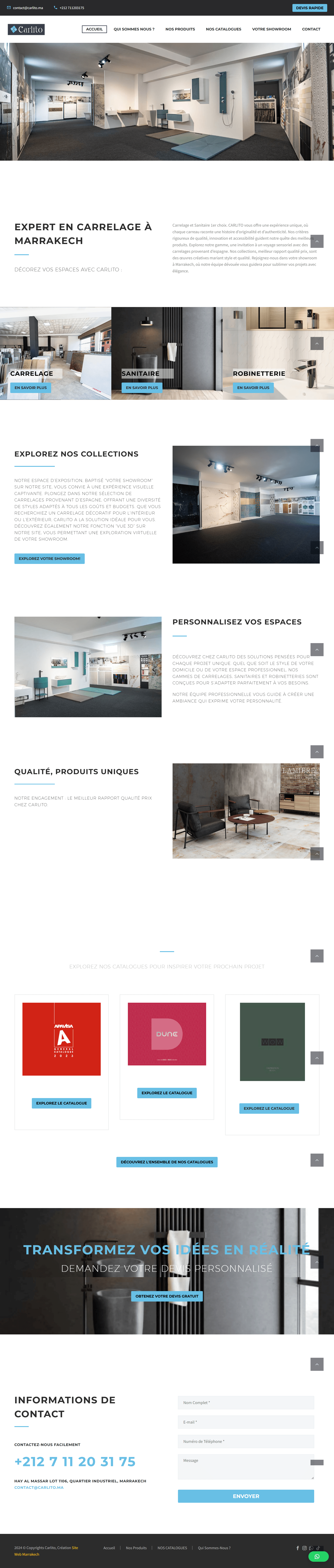 Site web Carlito - création web OneClick Maroc Casablanca
