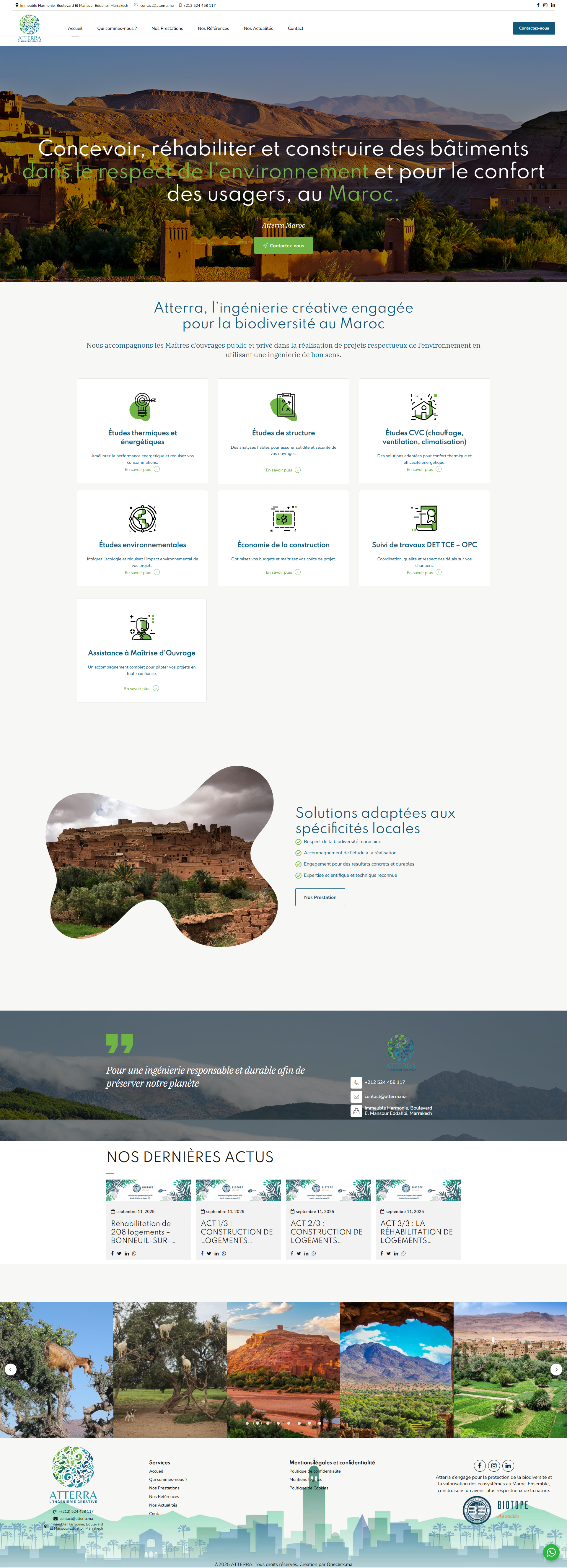 Site web Atterra Maroc - immobilier réalisation OneClick Maroc Casablanca
