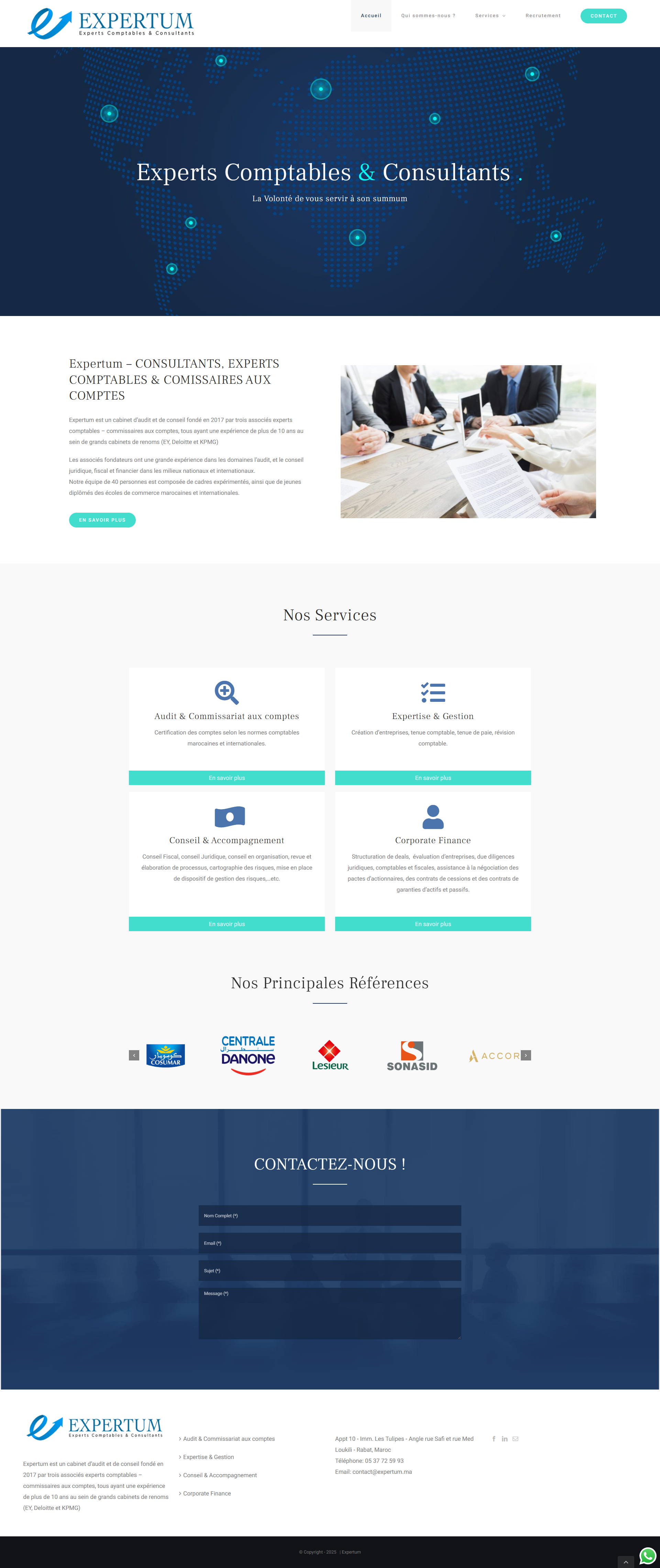 Site web Expertum Maroc - conseil expertise réalisation OneClick Maroc Casablanca