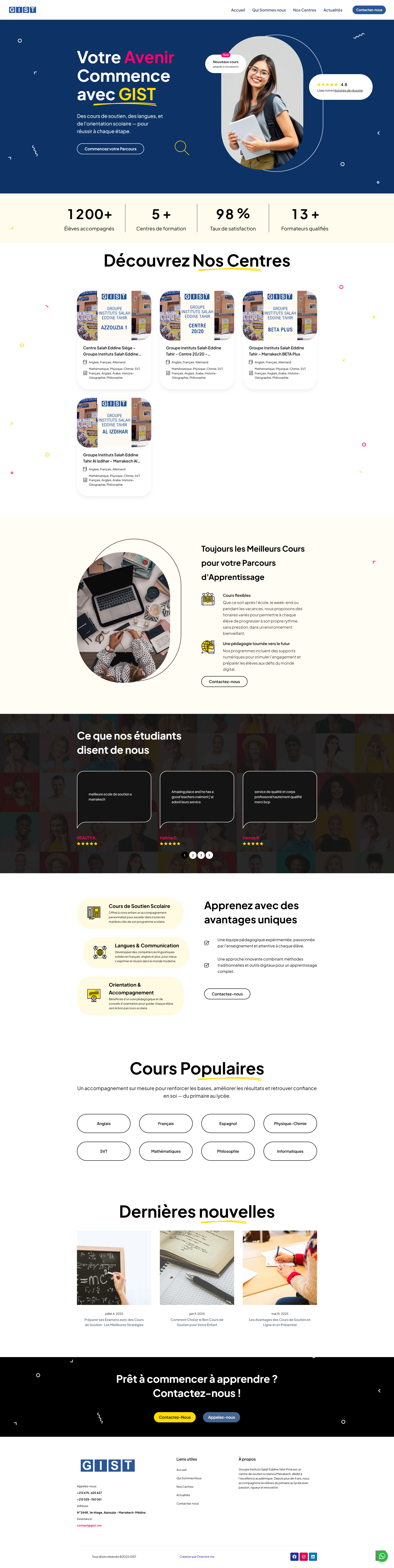 Site web Gist Maroc - création OneClick Maroc Casablanca
