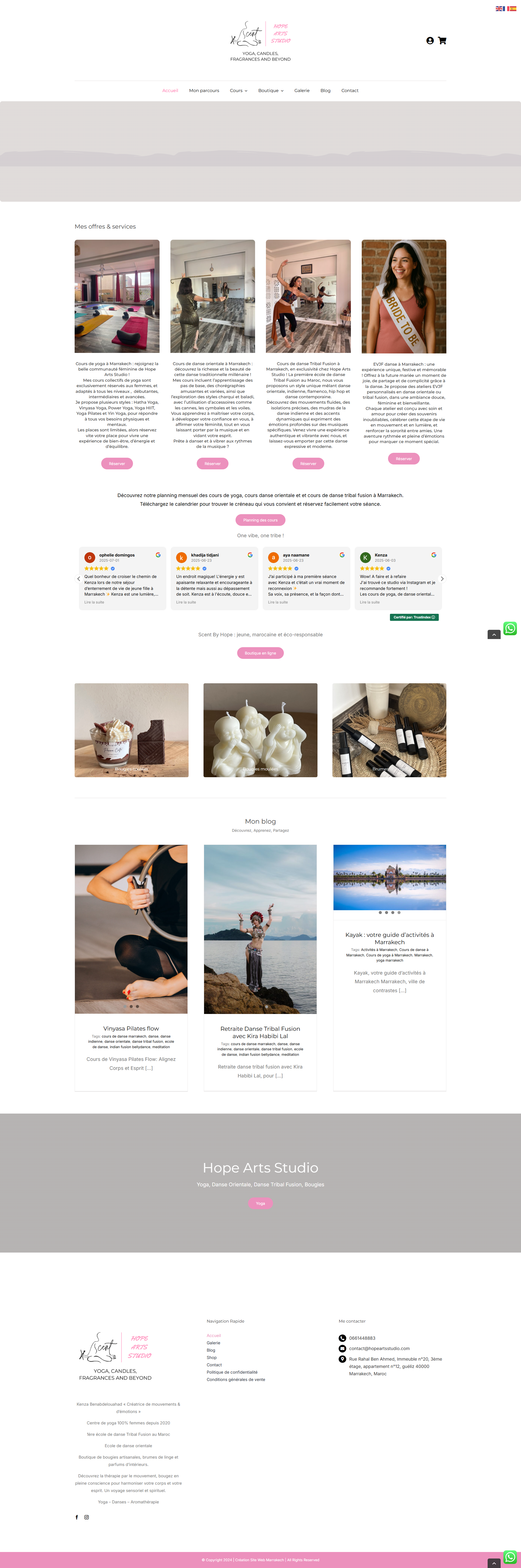 Site web Hope Arts Studio - studio artistique réalisation OneClick Maroc Casablanca