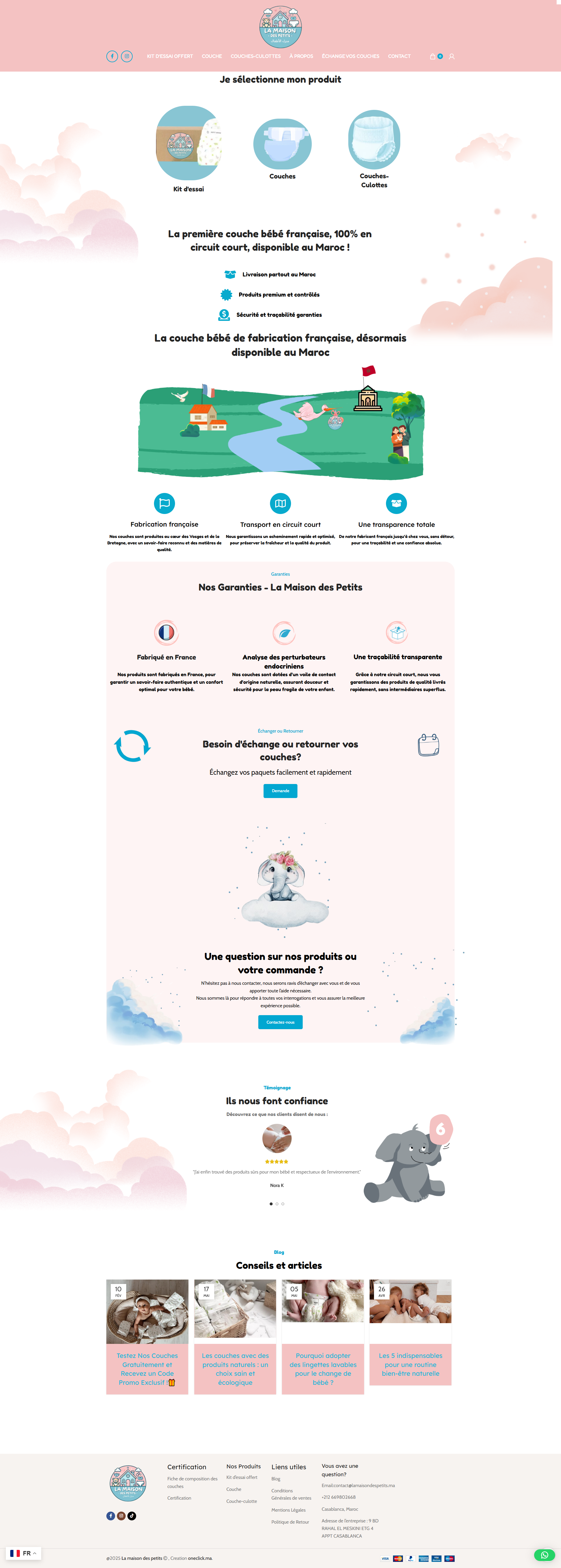 Site web La Maison des Petits Maroc - crèche enfants réalisation OneClick Maroc