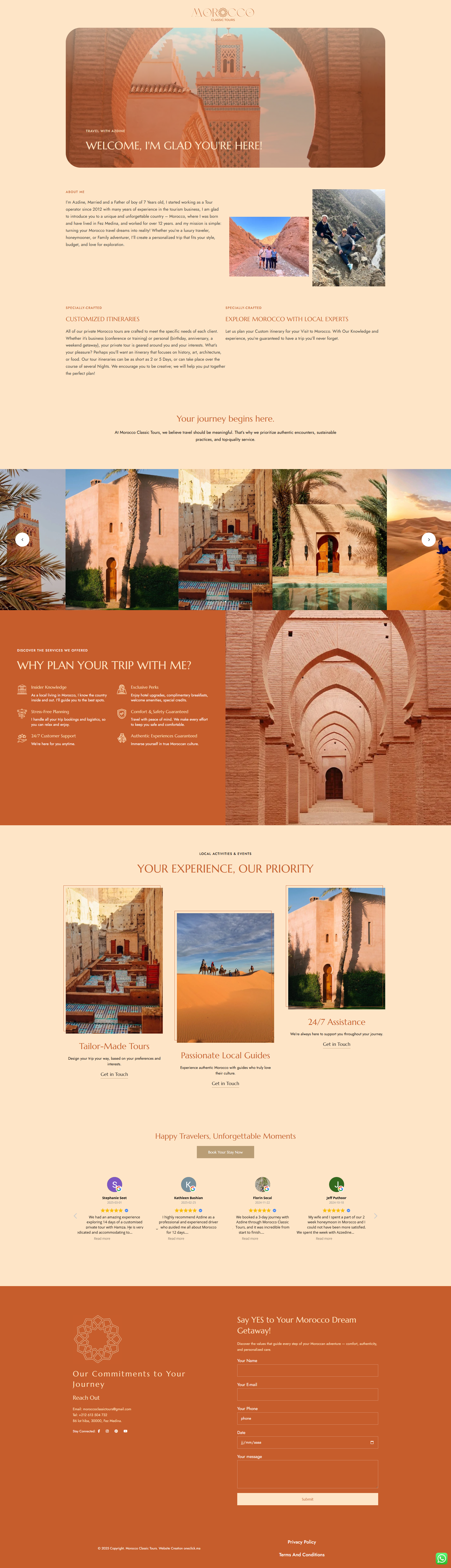Site web Morocco Classic Tours - agence de voyage réalisation OneClick Maroc