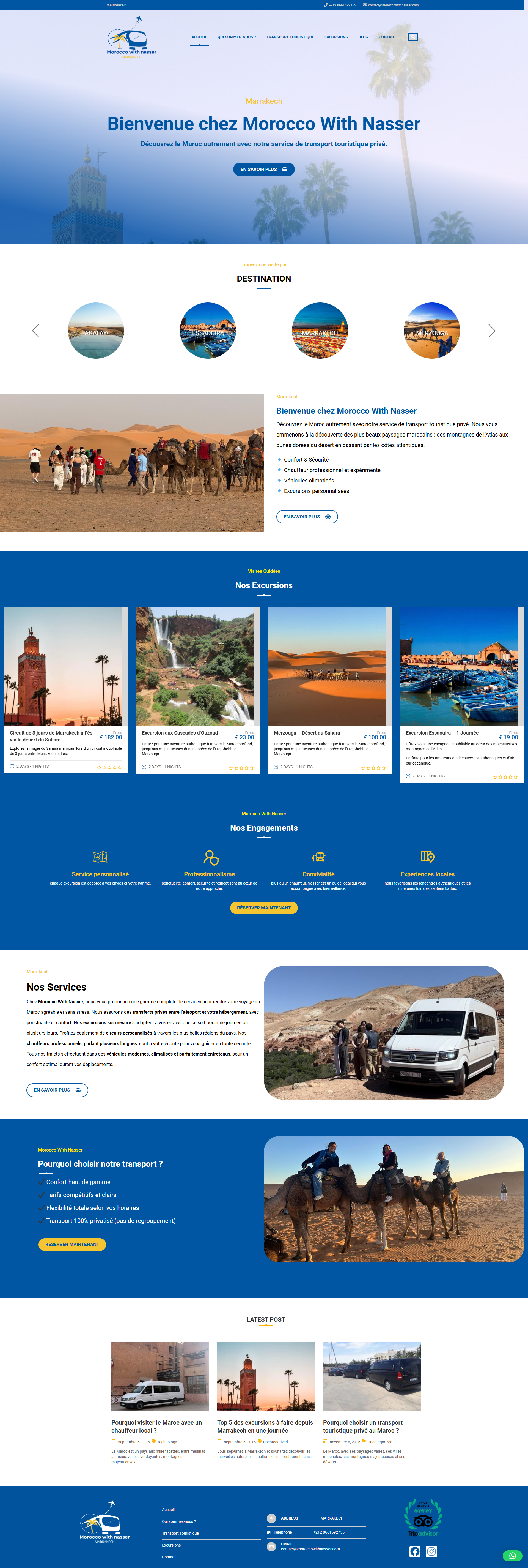 Site web Morocco With Nasser - guide touristique réalisation OneClick Maroc