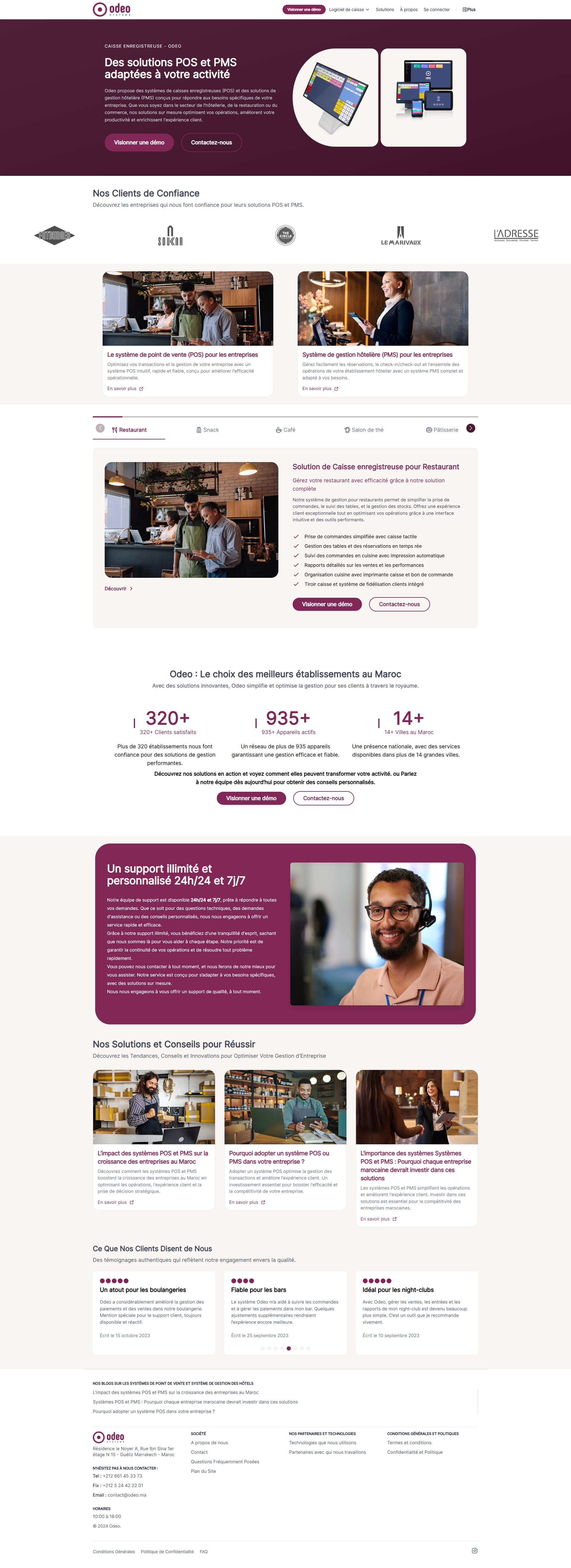 Site web Odeo Maroc - création web OneClick Maroc Casablanca