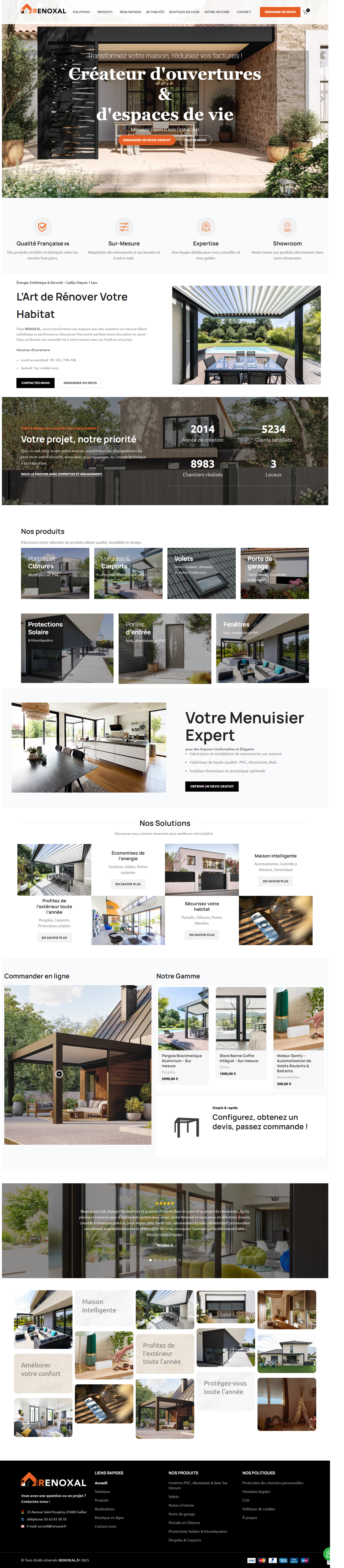 Site web Renoxal France - rénovation bâtiment réalisation OneClick Maroc